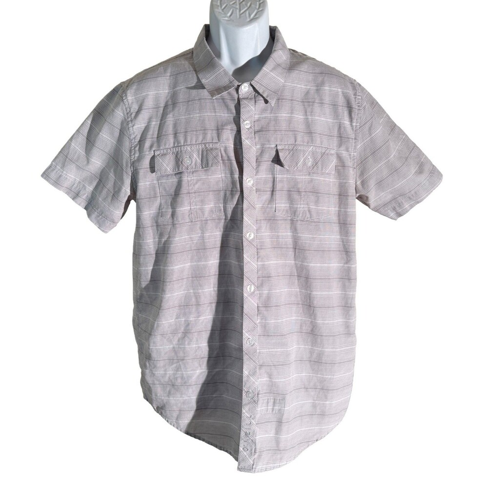 O'NEILL Men's Short Sleeve Button Down Gray Shirt Large‎